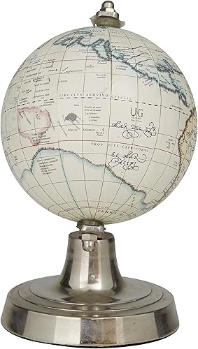 Miniatura 7 de Deco 79 Globo de aluminio, 5 x 4 x 7 pulgadas, color crema