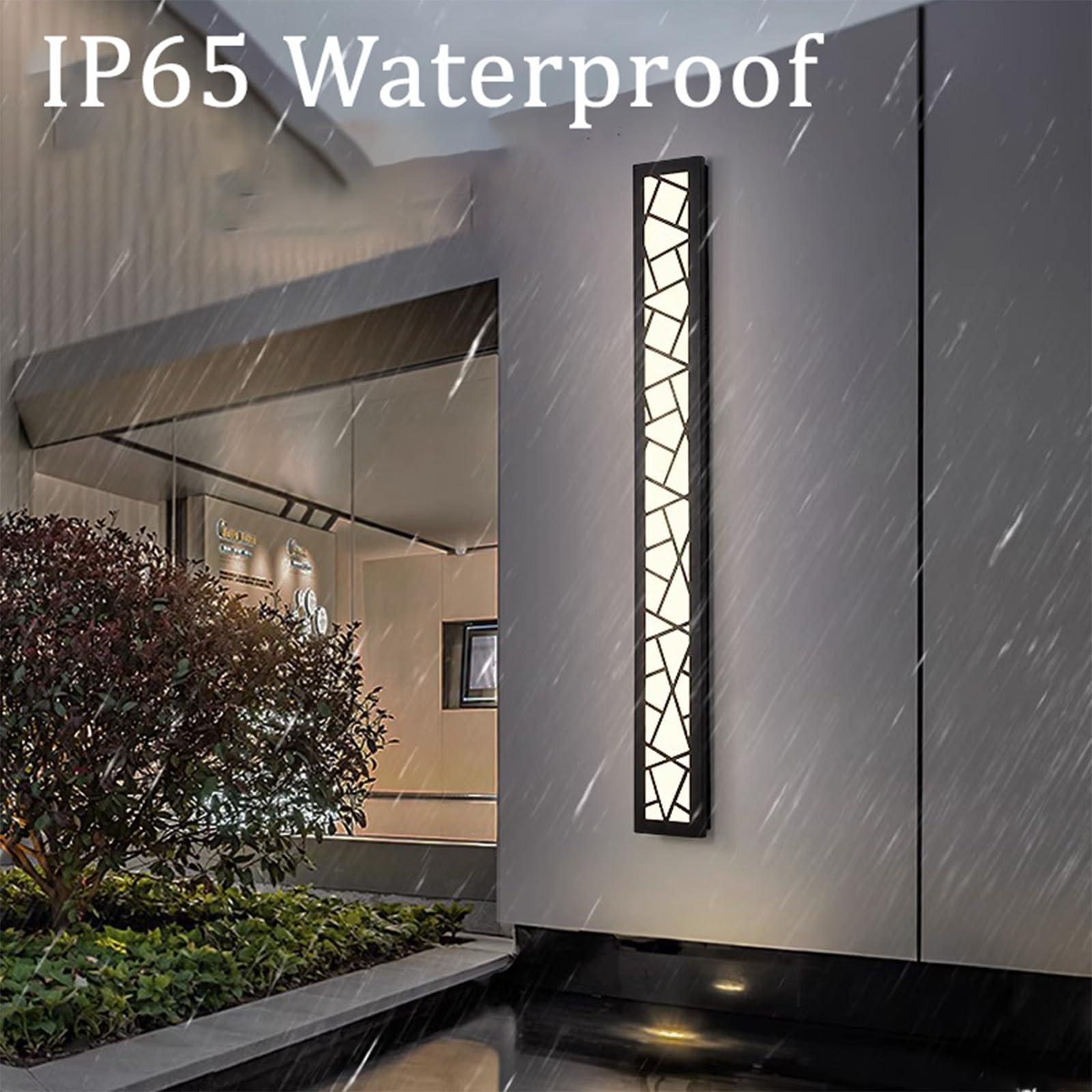 LED Außen Lange Wandleuchten IP65 Wasserdicht Dimmbar Wandlampen mit Fernbedienung Wandbeleuchtung Villa Aussen/Innen Gartenwandbeleuchtung Garage Terrasse Korridor 3000K-6500K (Schwarz,150cm)