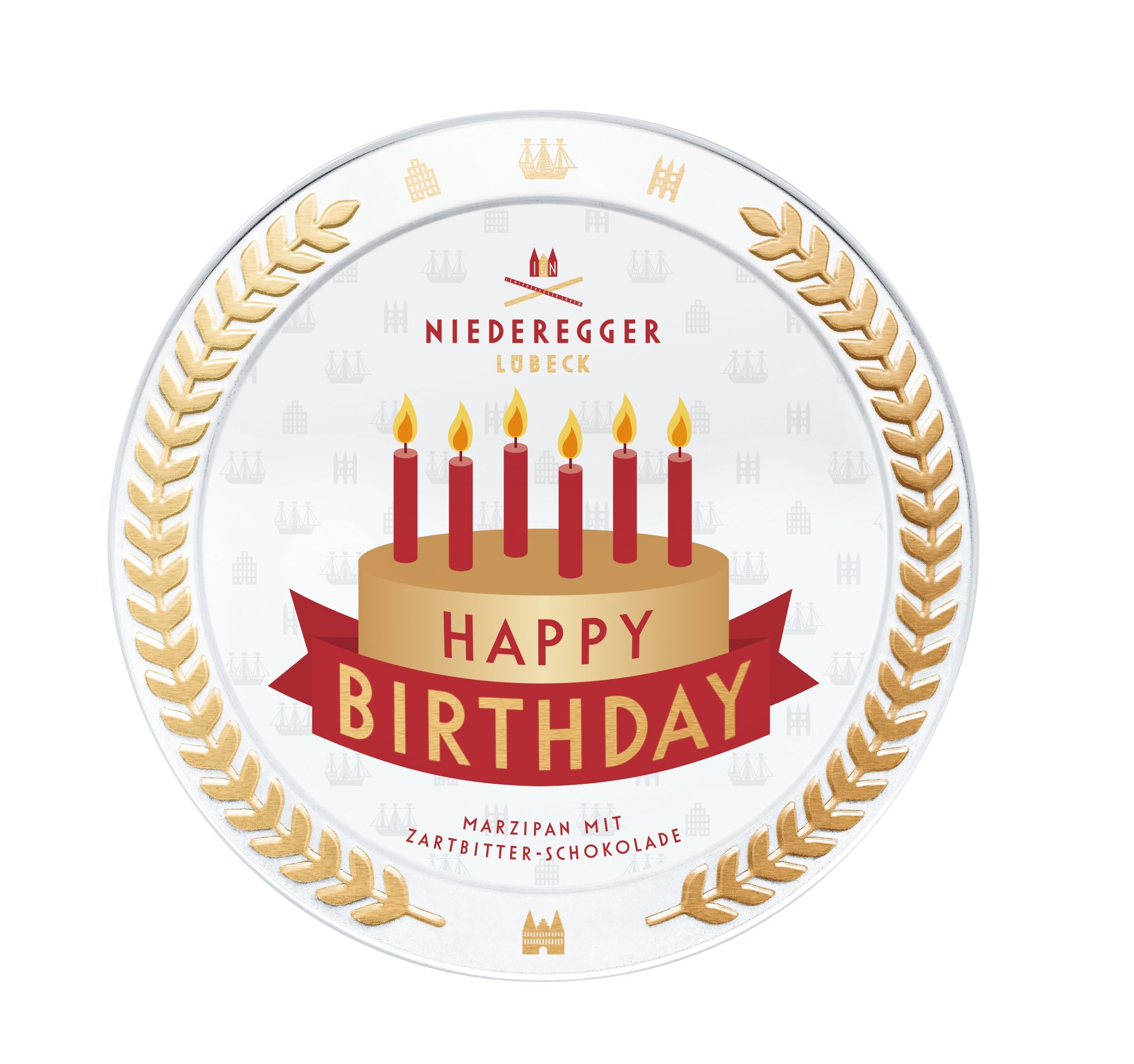 Niederegger Marzipan Birthday Cake with Dark Chocolate - 185 g - 6.5 oz - Germany