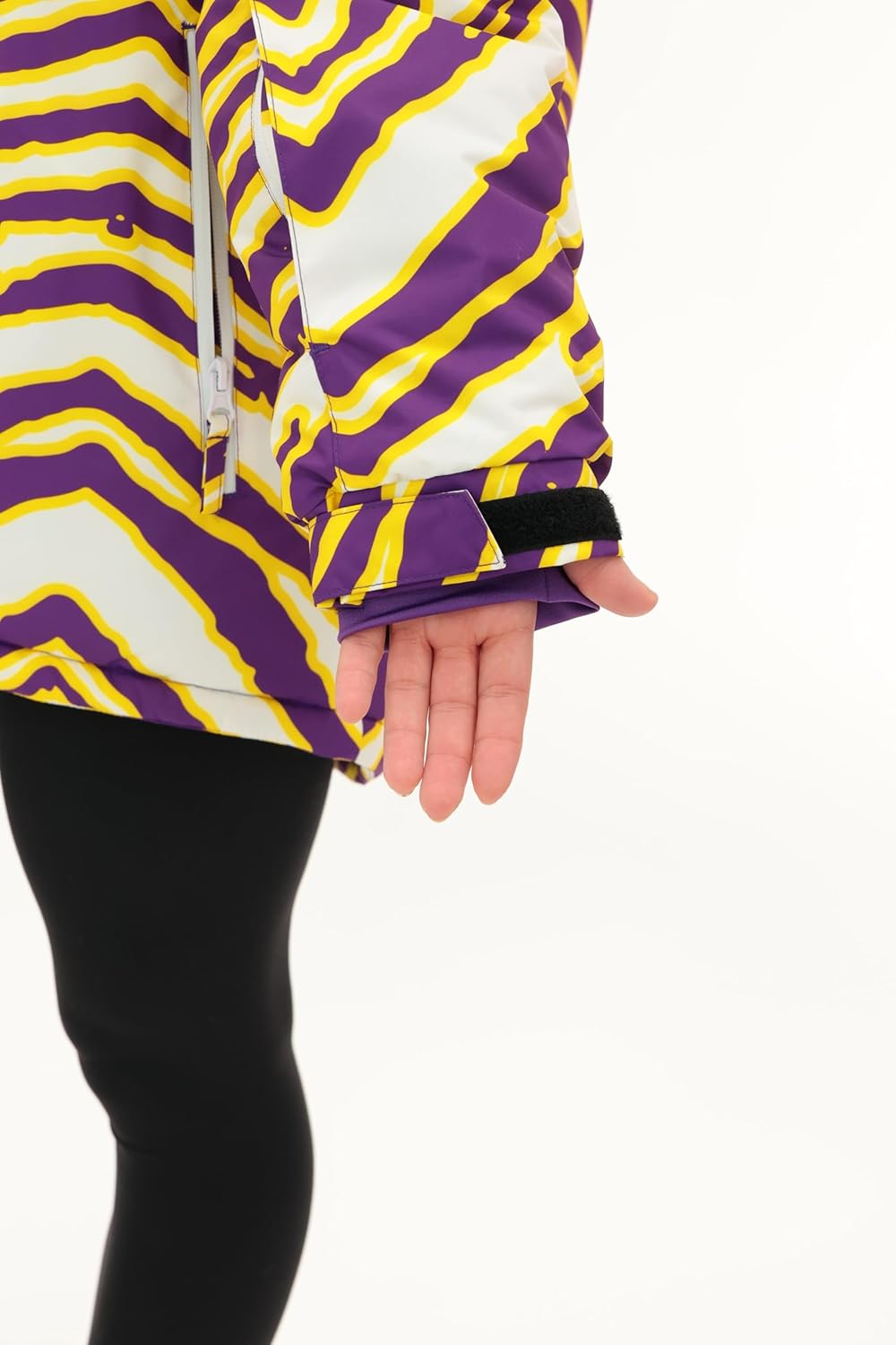 Zubaz NFL Youth Kids Boys and Girls Team Color Zebra Striped Bleacher Blazer Jr Snow Jacket (X-Small - X-Large) - Image 9