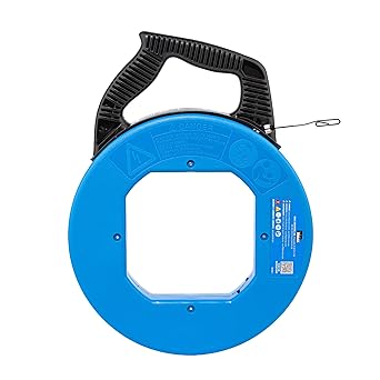 IDEAL Electrical Blued Steel Fish Tape, 240 ft. x 1/8 in., 1,600 lb Tensile Strength Fish Tape Wire Puller, Rust-Resistant, Laser Etched Marks, Durable Tuff-Grip Pro Case for Professional Wire Pulling