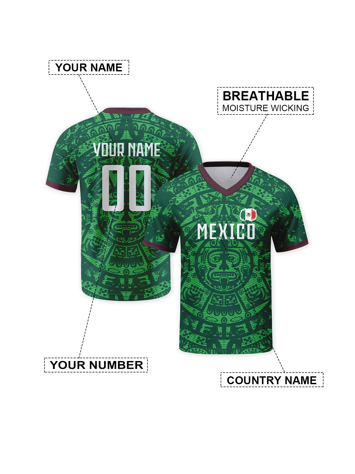 2026 Personalisiertes National Fußballtrikot Fußballshirt Sporttrikot mit Name & Nummer Fanartikel Fußballbekleidung als Trainingsoberteil für Männer