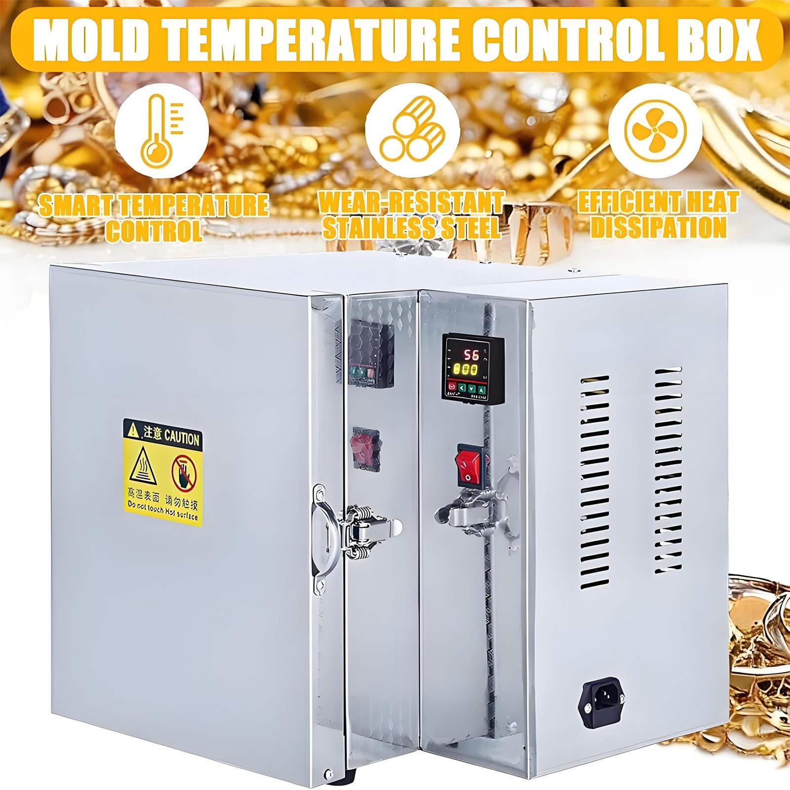 Horno Eléctrico para Cerámica Casera de 1500W, Horno Mufla para Fundición de Metales 800℃, Horno de Tratamiento Térmico con Controlador para Fabricación de Joyas, Esmaltado, Arcilla, Cerámica DIY