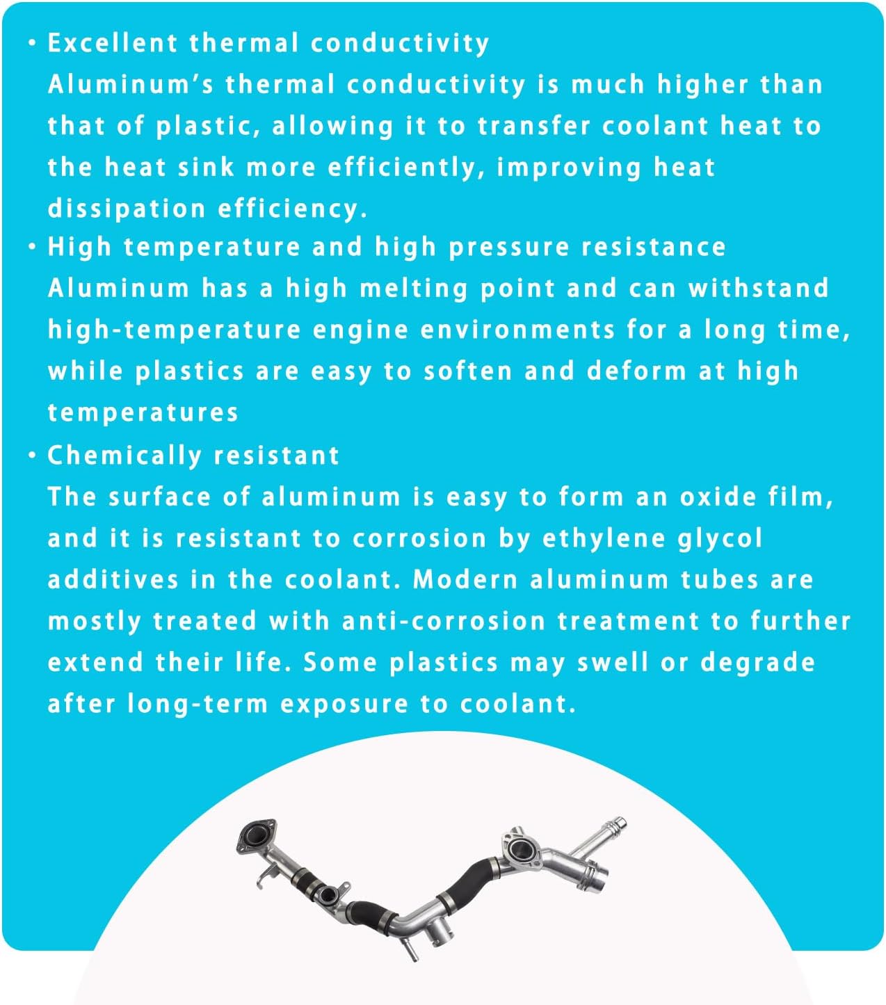 Upgraded aluminum Engine Coolant Radiator Pipe Water Hose Line Compatible with Audi A6 Quattro 2009-2011 V6 3.0L