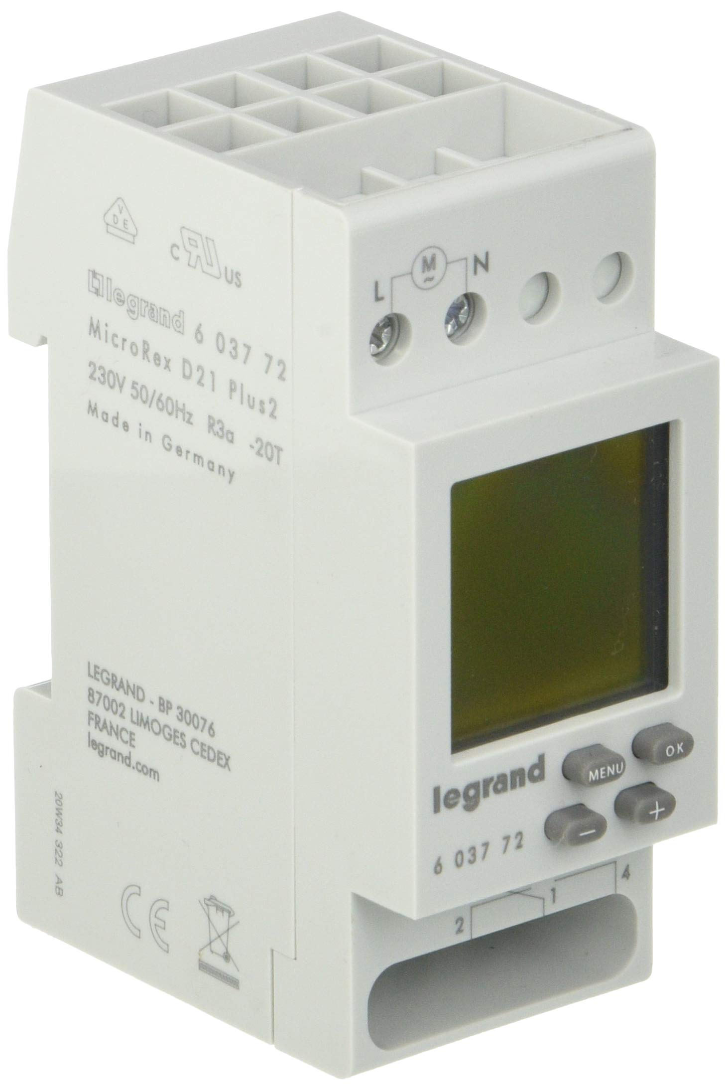 Interrupteur horaire digital 1x16 2mod programmateur rail din tableau