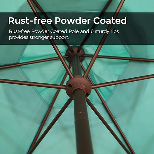 Miniatura 6 de Abba Patio Sombrilla de patio al aire libre con botón de inclinación y manivela para jardín, césped, cubierta, patio trasero y piscina