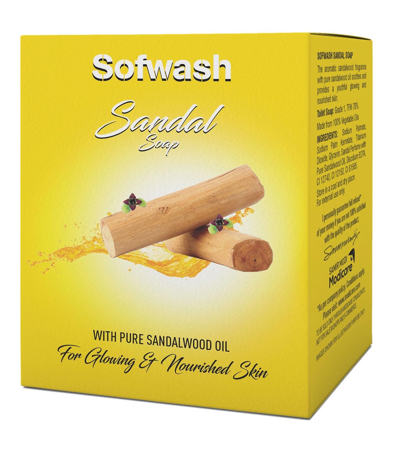 Modicare Sofwash Sandal Soap (4 unit x 75g) Removes impurities.
