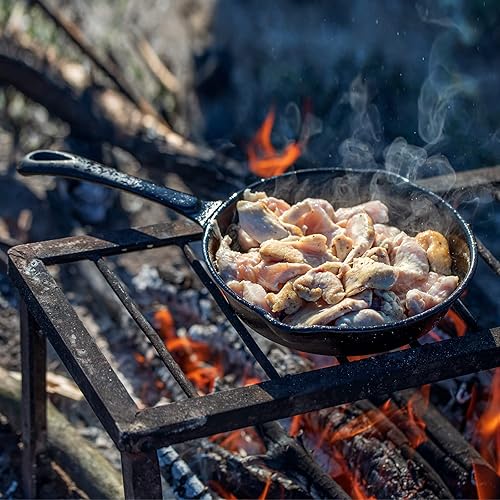 Miniatura 7 de PATIKIL Parrilla plegable para fogata, parrilla portátil de acero inoxidable con patas y bolsa de transporte para camping, senderismo, picnic, pesca