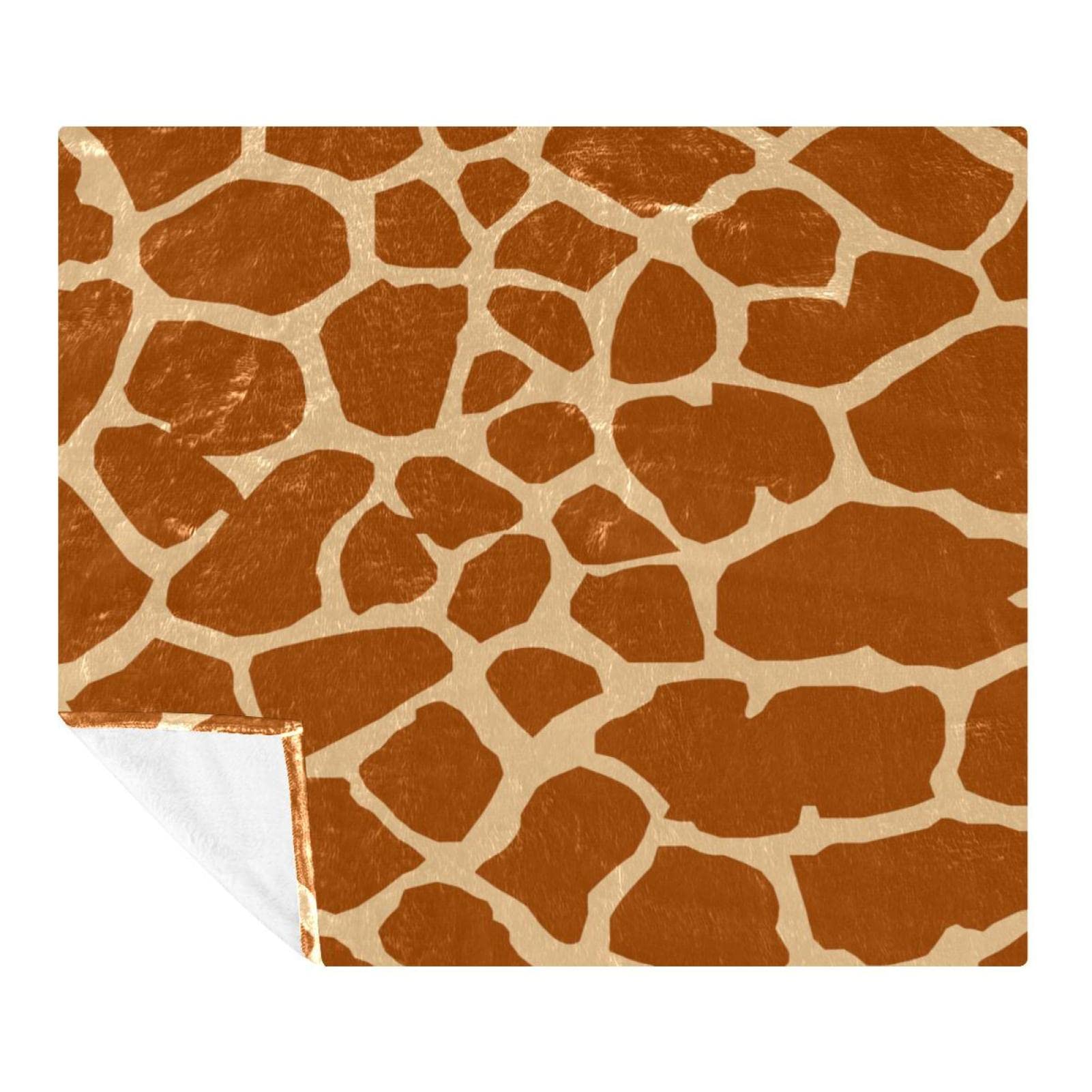 Couverture polaire plaid marron girafe imprimé moderne pour lit et canapé