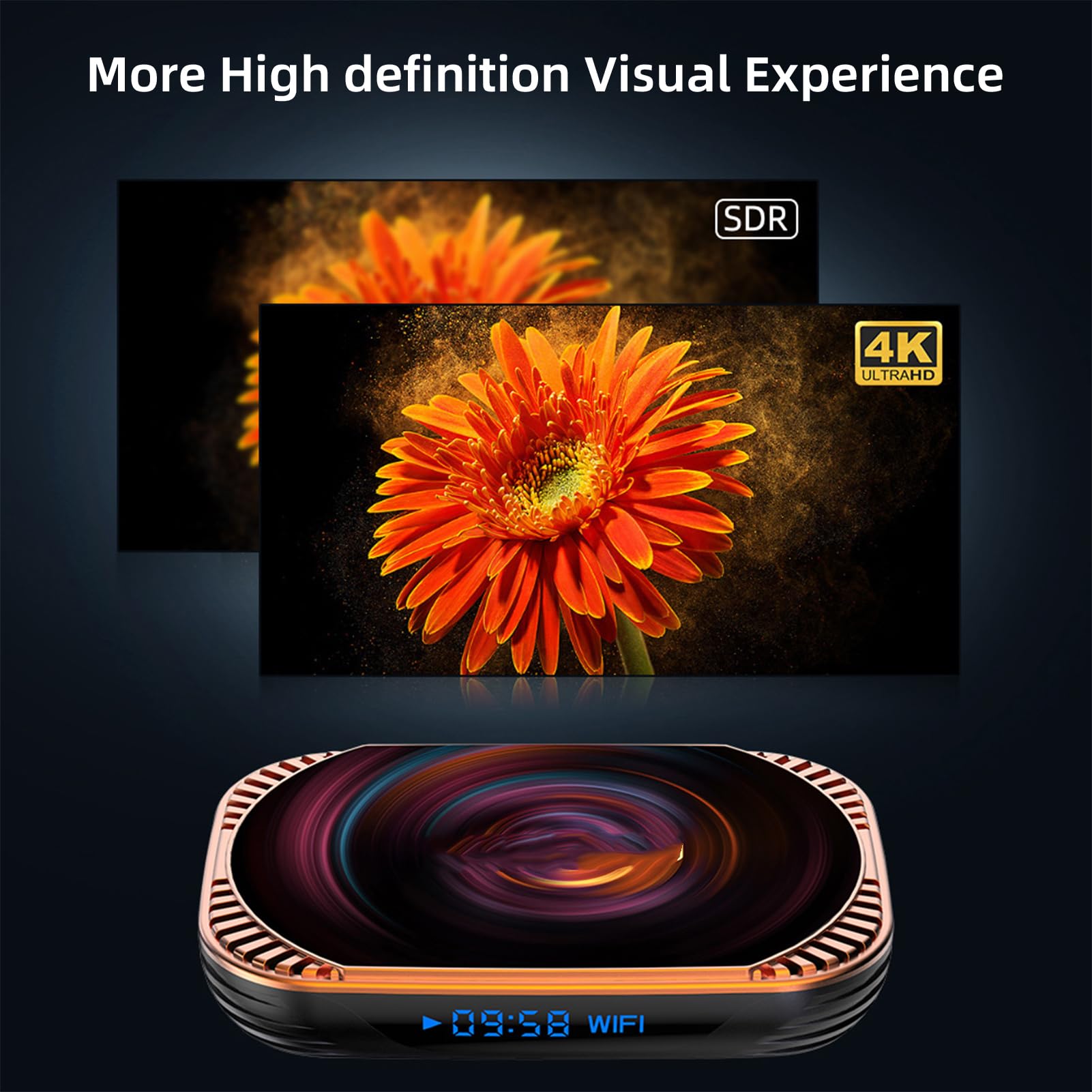 Urządzenie TV Box 8K z 4 GB pamięci RAM, czterordzeniowym procesorem S905X4 (4+128G wtyczka UE)