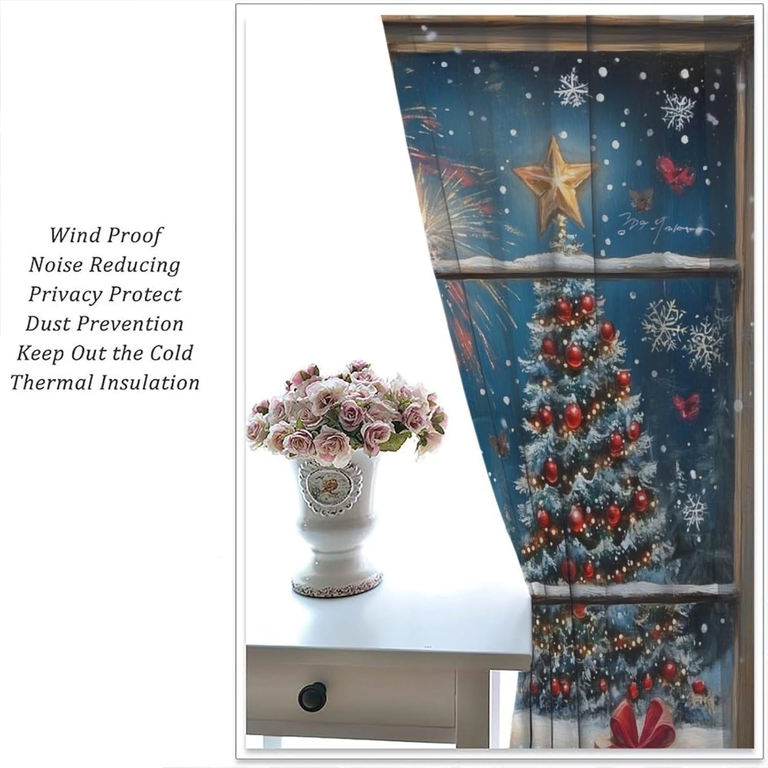 Christmas Winter Snowman Curtains,Christmas Windows New Year Snowy Holiday Home Decor, Sheer Curtains for Bedroom 84x84 inches