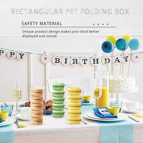 Miniatura 8 de BILLIOTEAM 36 cajas de regalo de plástico transparente – Caja de dulces transparente para chocolate, galletas, golosinas – rectangular (2 x 2 x 6