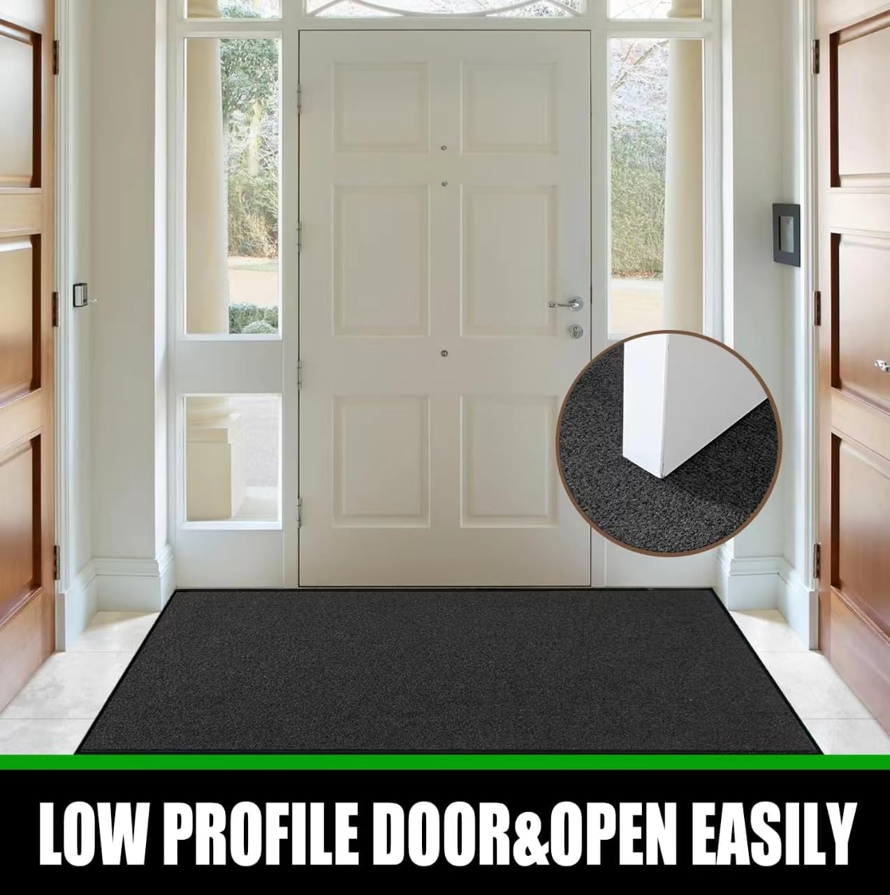 Commercial Grade Entrance Mat 3x4Ft Brush Step Entrance Rug with Striped Pattern&Rubber Border Indoor Outdoor Low Profile Rubber Entry Carpet Mat for Hallway,Home,High Traffic Area - Image 6