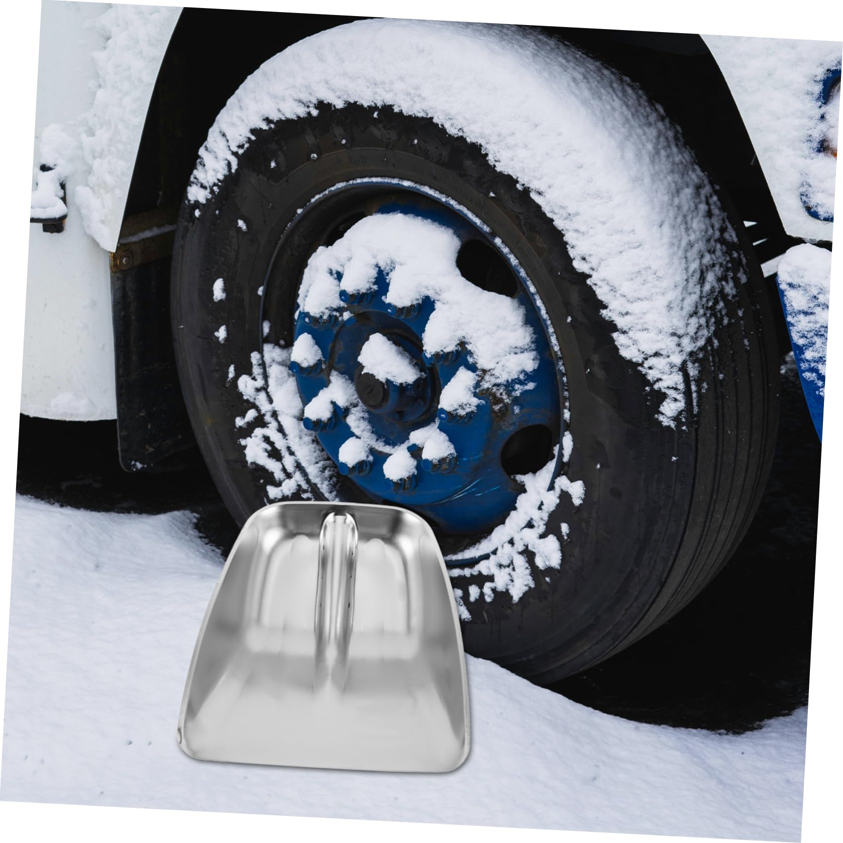 Testa Pala da Neve in Acciaio Inox Argentato Resistente | Agricoltura e Gestione Cereali, Design Efficiente, Ricambio per Spinta Neve