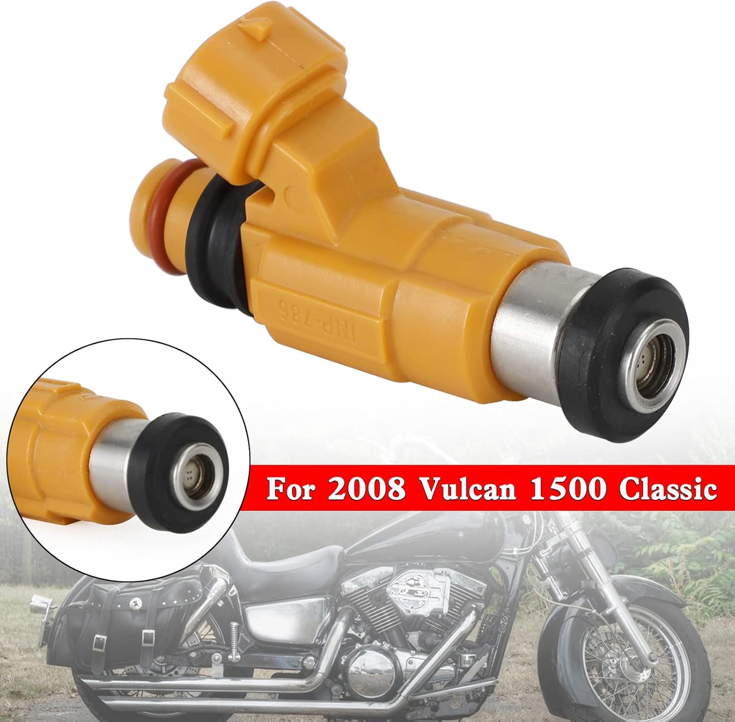 Areyourshop Fuel Injectors 49033-1057，INP-786 for KAWASAKI Vulcan 1500 Classic 2005-2008, Vulcan 1600 Mean Streak 2004-2008, Vulcan 1500 Nomad Fi 2000-2004