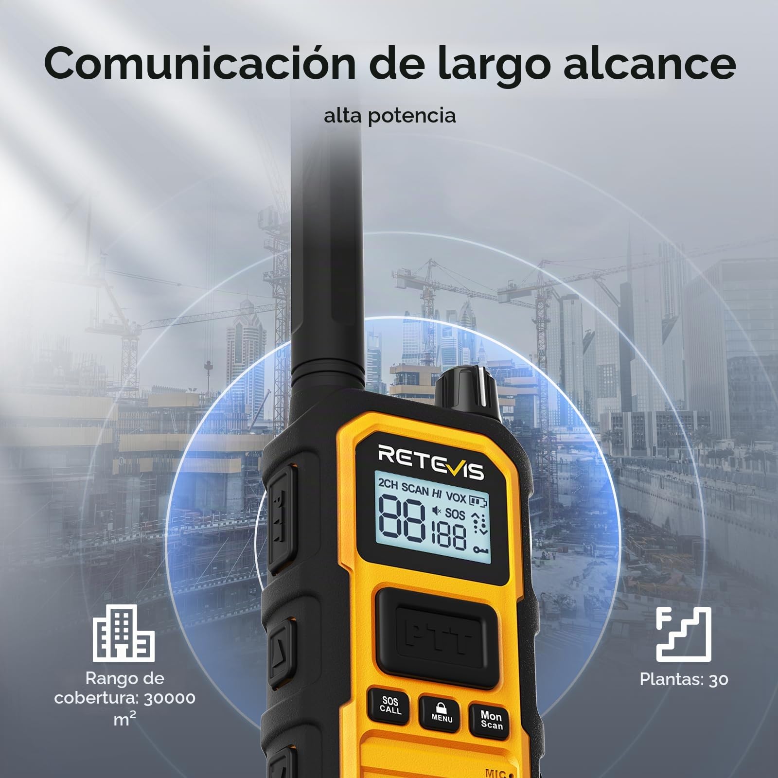 Retevis RB648Plus Radio Bidireccional, Walkie Talkie de Largo Alcance