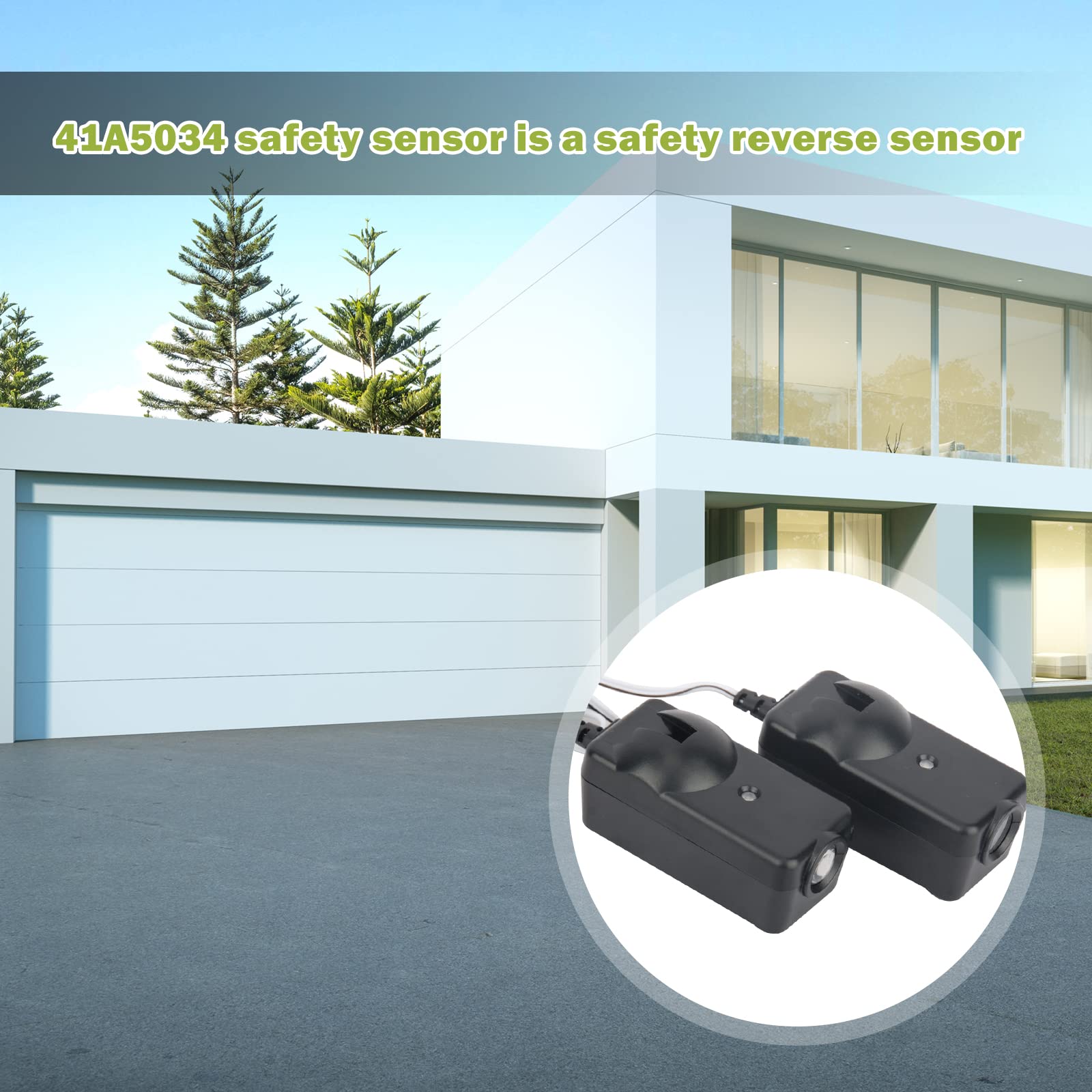 neGas 41A5034 Sensor de Seguridad Ojos de Haz, Compatible con Liftmaster Sears Chamberlain Craftsman Master Mechanic & Wayne Dalton abridor de Puerta de Garaje con reemplazo de Sensor de Seguridad