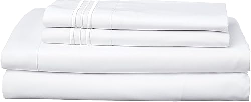 Vista 337 de Juego de sábanas extrasuaves de tamaño queen, ropa de cama transpirable y lujosa con correas elásticas integradas para las esquinas, colección