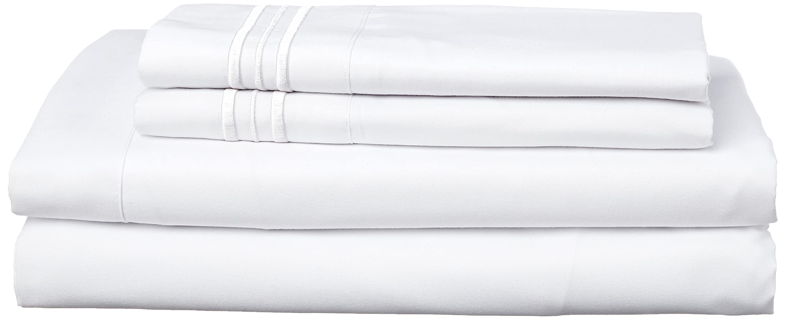 Sweet Home Collection Juego de Ropa de Cama de Microfibra cepillada egipcia Suave de 1800 Hilos, con 2 Fundas de Almohada, tamaño Extra King, Color Blanco