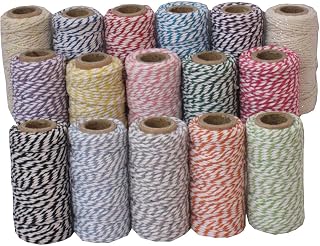 28pcs/lot 20 Kinds Color Bakers Twine, Double Color Cotton Bakers Twine (22yards/Spool) for Gift Packing