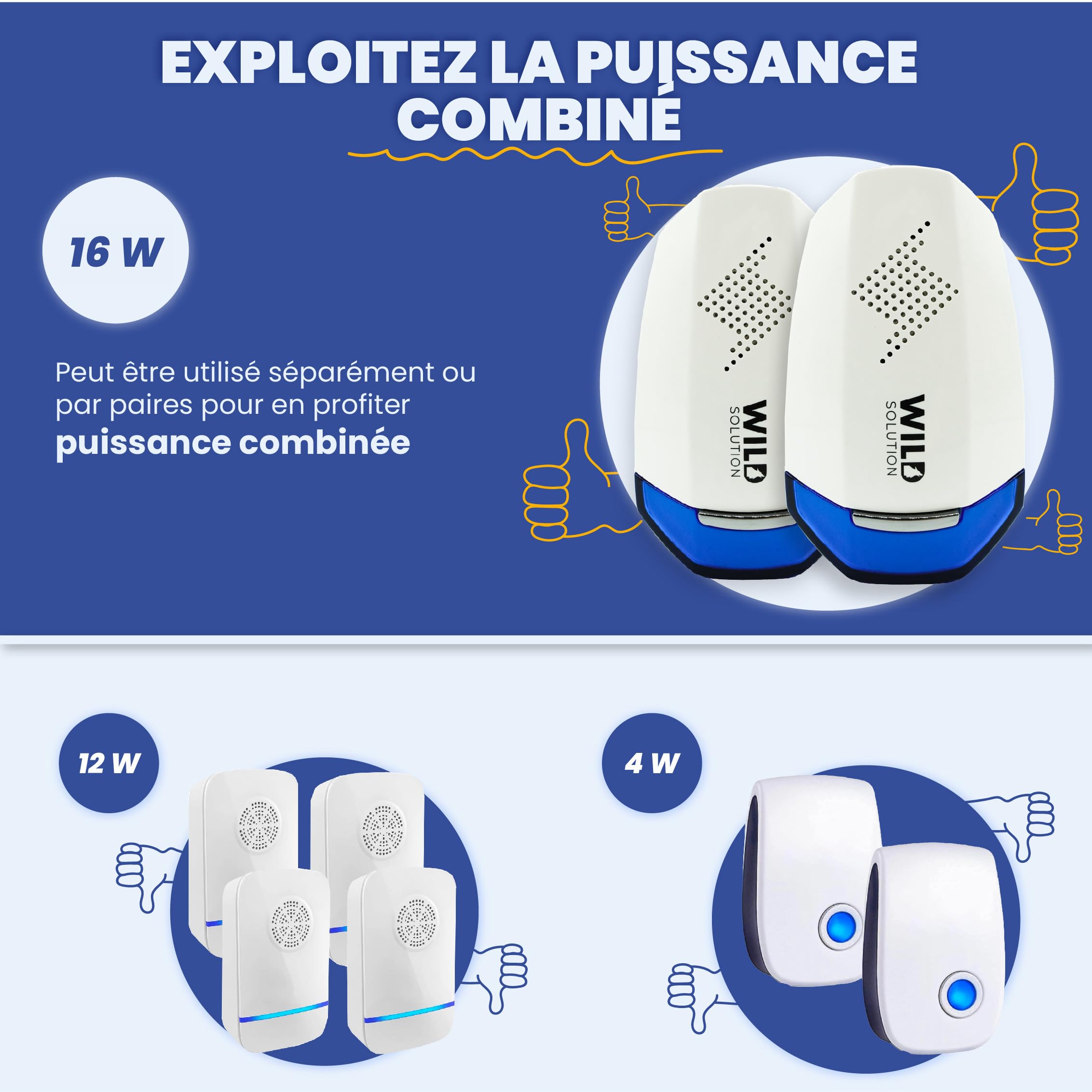 Pest Whisperer 2.0 - Ultrason Souris et Rats Professionnel - Anti Cafard - Repulsif Souris - Anti Souris, Rats, Cafards, Fourmis et Insectes - Puissance Combinée 16 W - Non Toxique - 2 Unitès