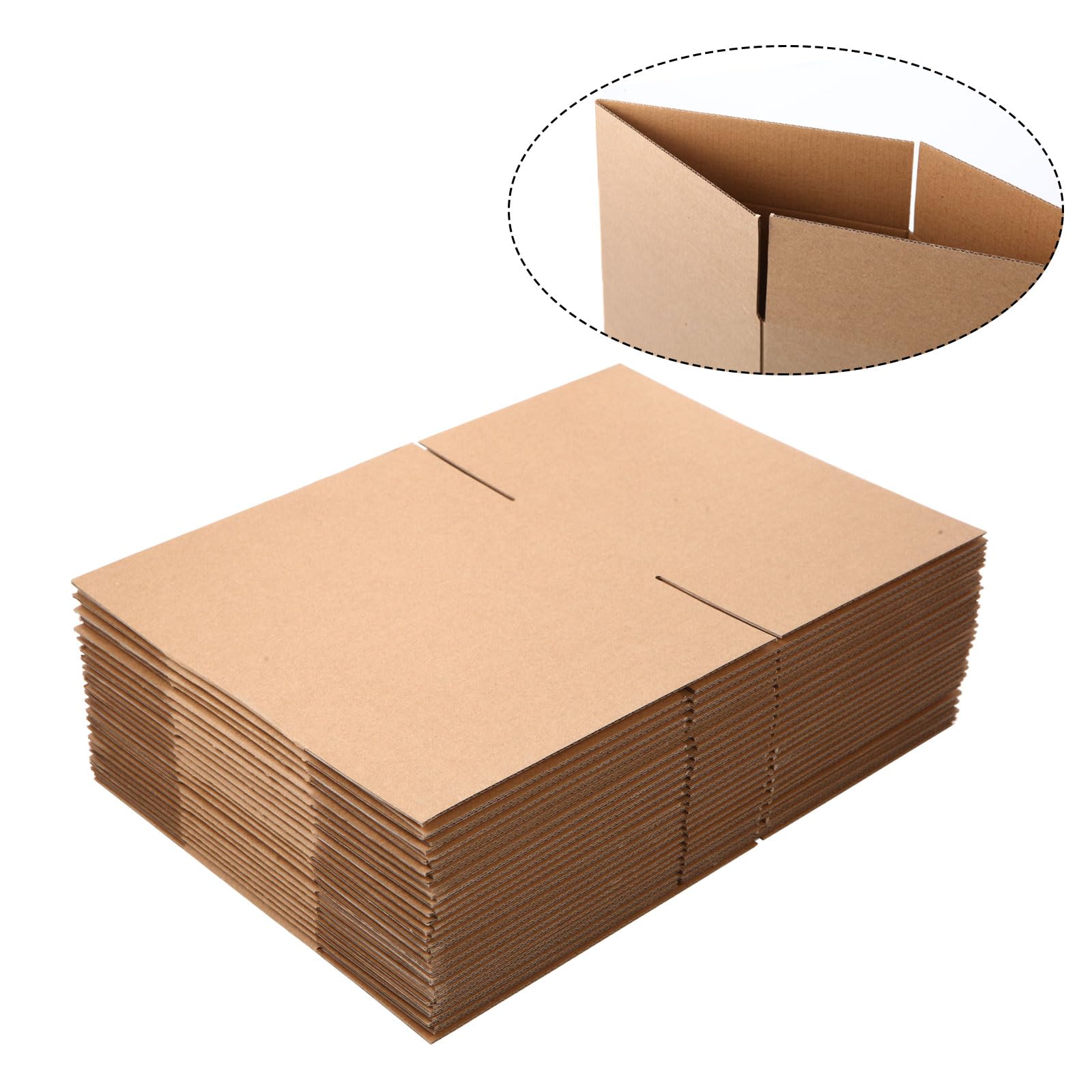 BIOBROWN 9x6x2" 25 Pack Corrugated Cardboard Boxes Small Shipping Box - View #13