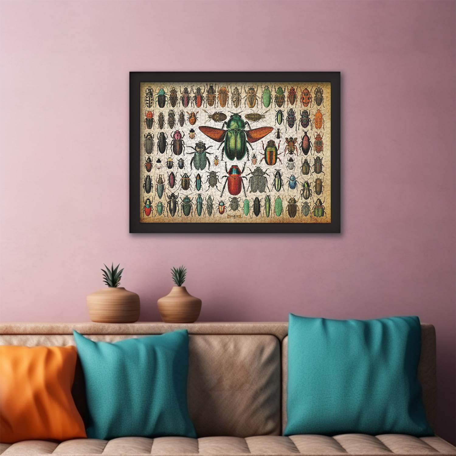 PICKFORU Butterfly 1000 Piece Jigsaw Puzzle For Adults - Vintage Insect & Bee Design, Retro Nature Art Decor