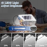 NZQXJXZ 5X Nyakba akasztható LED-es nagyító lupa, 43 LED-es hajlítható gooseneck, 24cm olvasólupa 6
