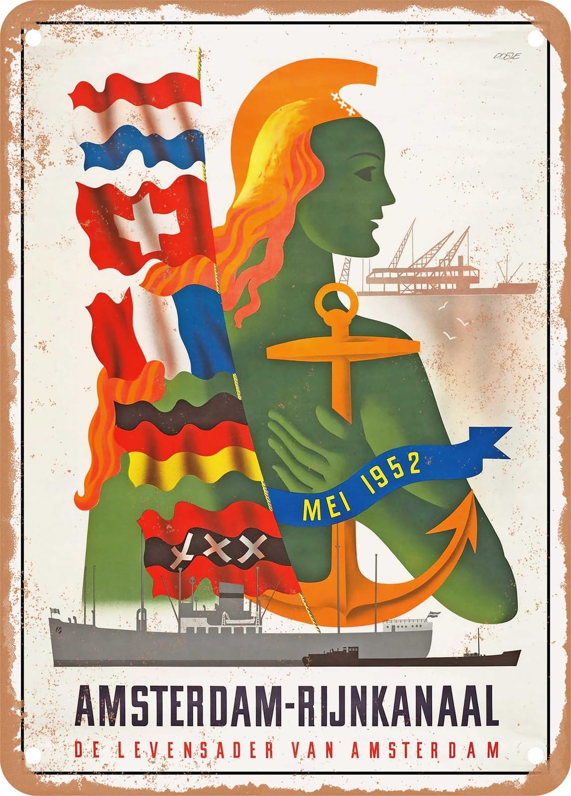 METAL SIGN - 1952 Amsterdam Rijnkanaal, The Lifeblood of Amsterdam Vintage Ad home decor