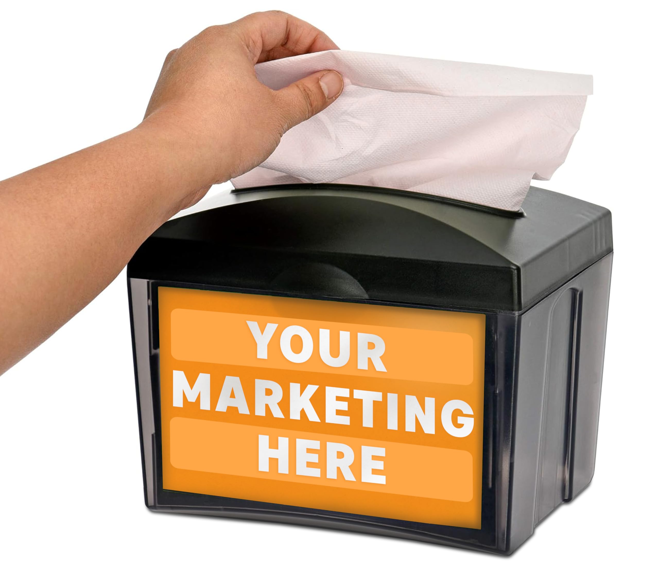 Alpine Tabletop Commercial Napkin Dispenser Restaurant Napkin Holder for Easy Access to Interfold Napkins from Both Sides with an Insert Marketing