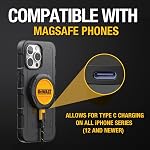 DEWALT Heavy Duty Wireless Charger, 15W Max Cell Phone Charger, Fast Wireless Charging Pad for MagSafe Compatible iPhone 17/16/15/14/13/12 Plus Pro Max, Includes Wall Mounting Plate (No AC Adapter)