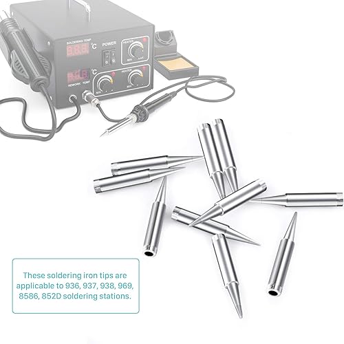 Miniatura 3 de 10 puntas de soldador, puntas de repuesto 900M-T-B, puntas de soldadura para estación de soldadura 936, 937, 938, 969, 8586, 852D