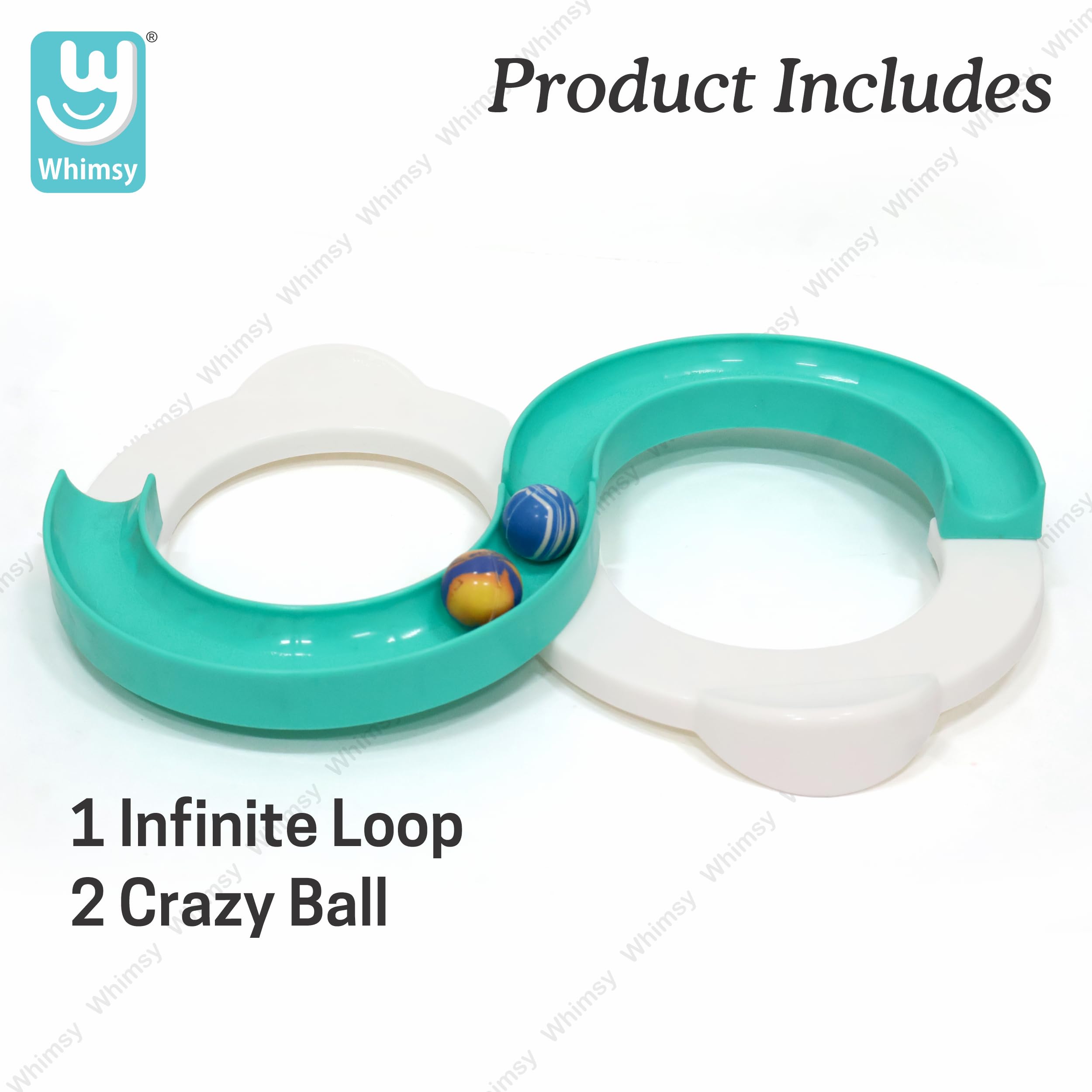 Whimsy Infinite Loop Balancing Toy, Creative Track with 1 Bouncing Ball, 8-Shaped Balancing Loop for Kids Above 3 Year, Bis Approved 2