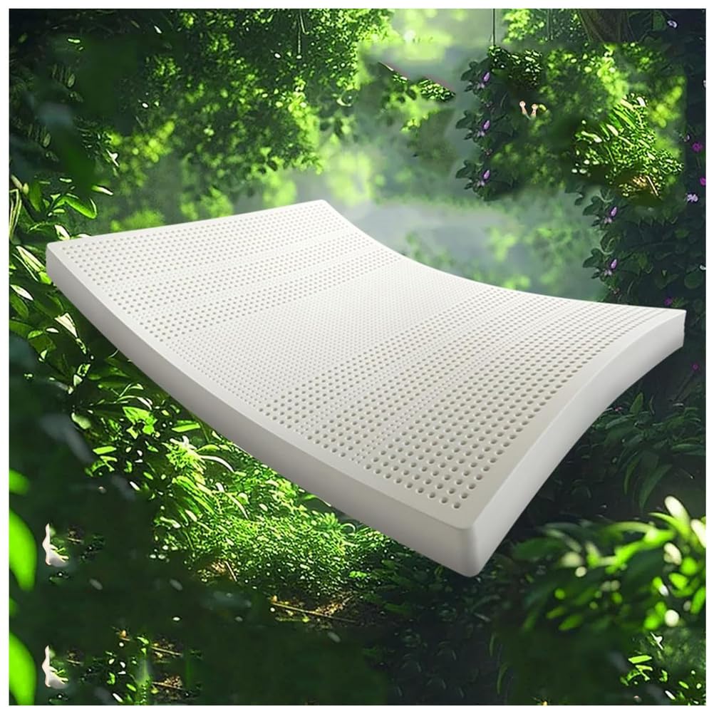 Naturalny materac lateksowy, wyprodukowany w Tajlandii, grubość 10 cm, podwójny/pełny rozmiar, 140 x 200 cm / 55x79in, wygodna pościel domowa ze zdejmowaną poszewką, ekologiczna, trwałe wsparcie