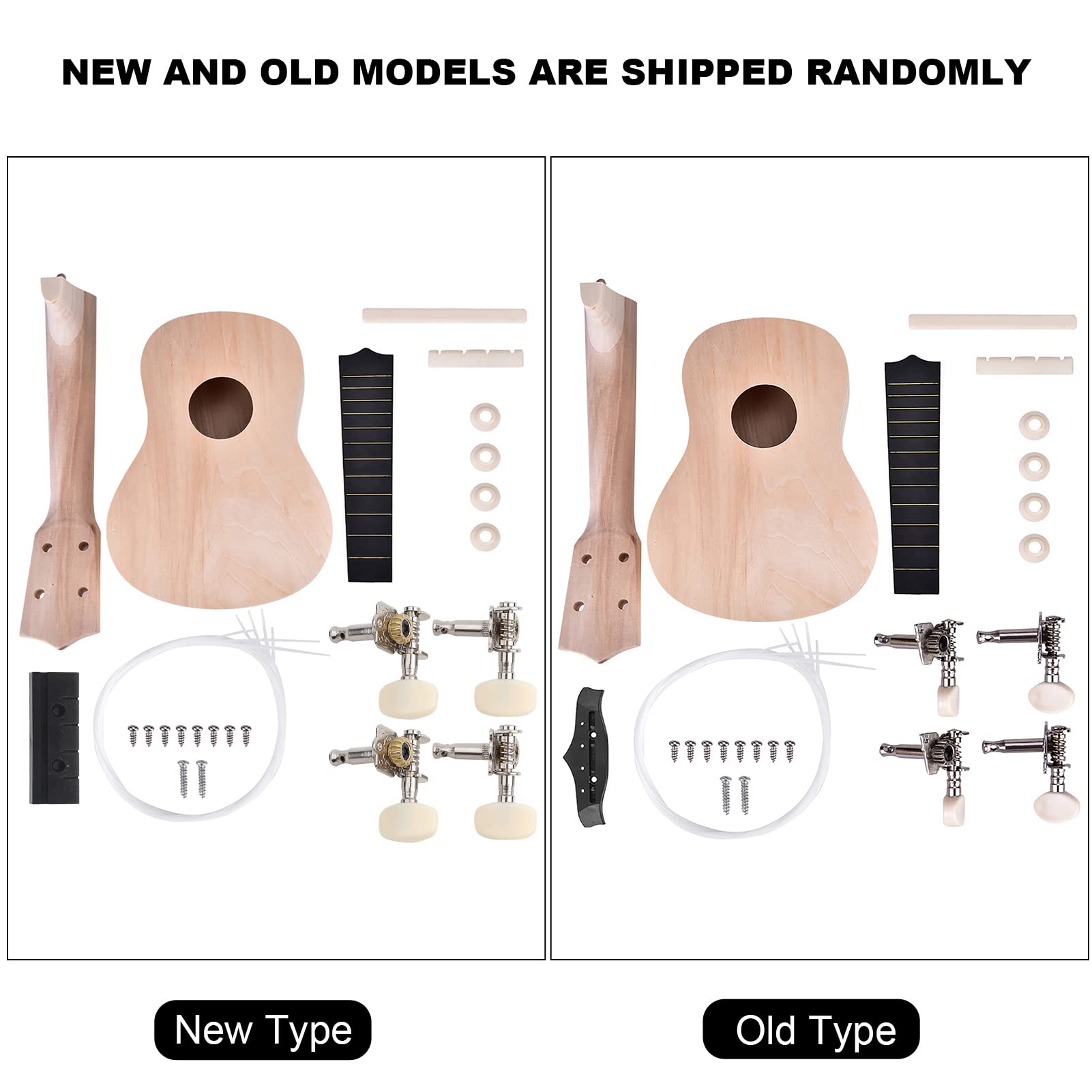 Ukulele Kit per ukulele fai da te a 4 corde da 21 pollici Kit per ukulele fai da te Accessorio per strumento musicale con design personalizzato per ukulele