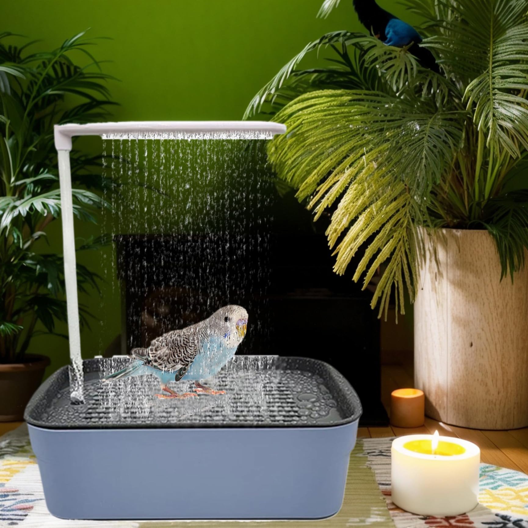 Vasca da bagno Set da bagno per uccelli 12, 4x13, 4x8, 5 set automatico per uccelli Pappagallo elettrico con rubinetti Doccia staccabile Vasca da per piccoli