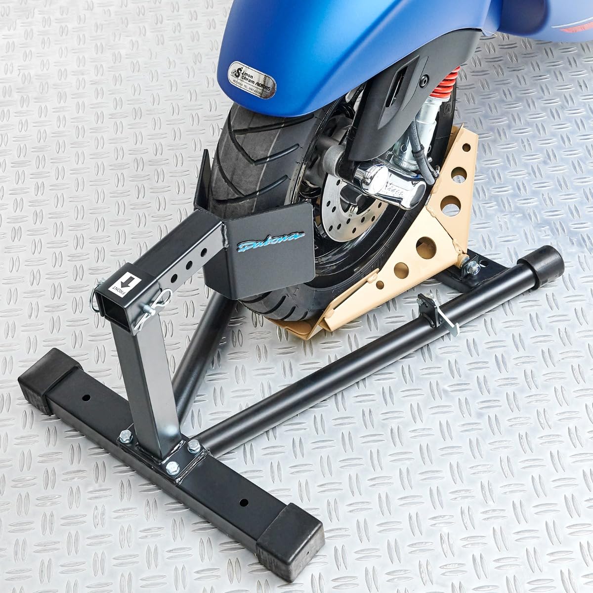 Datona Radwippe für Roller – Motorradständer 10 bis 16 Zoll & 100-140 mm Reifen – Sicherer Stand mit Kipp-Mechanismus für Transport & Winterlagerung