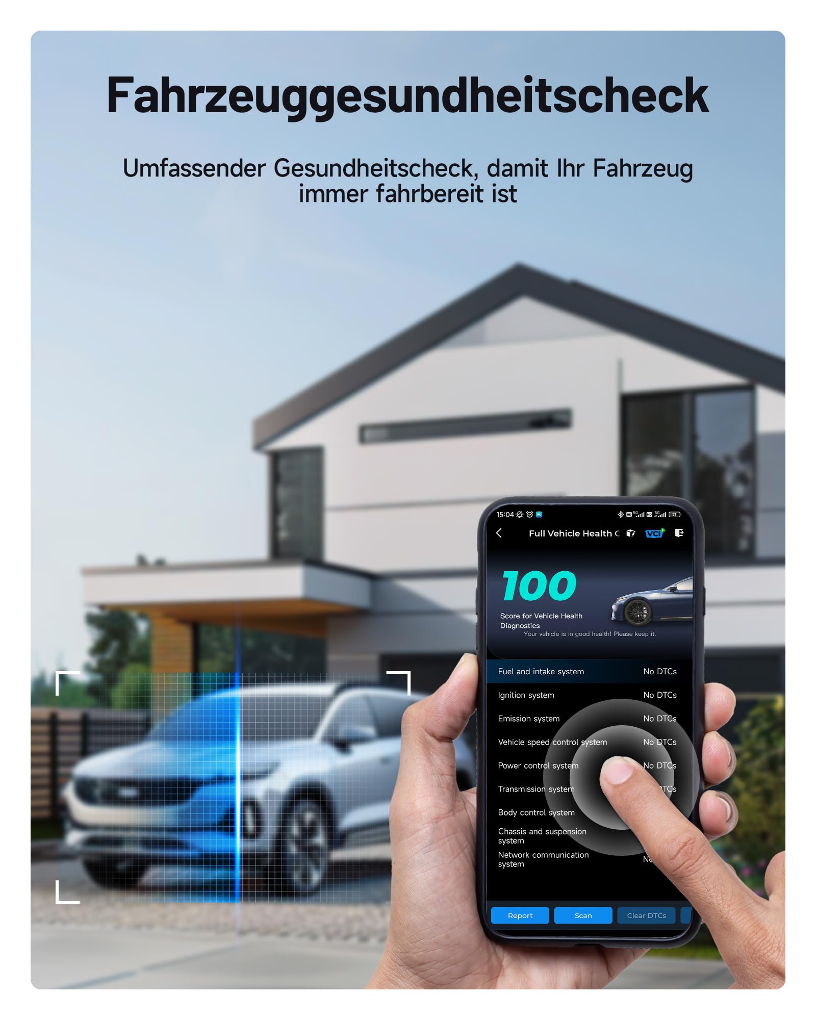 TOPDON OBD2 Diagnosegerät Carpal-A mit Bluetooth und 6 Reset Services, Diagnosegerät Auto mit Vollsystem Systemdiagnose für alle Fahrzeuge Kfz Pkw, OBD2 Scanner für iOS Android,1 Jahr Gratis