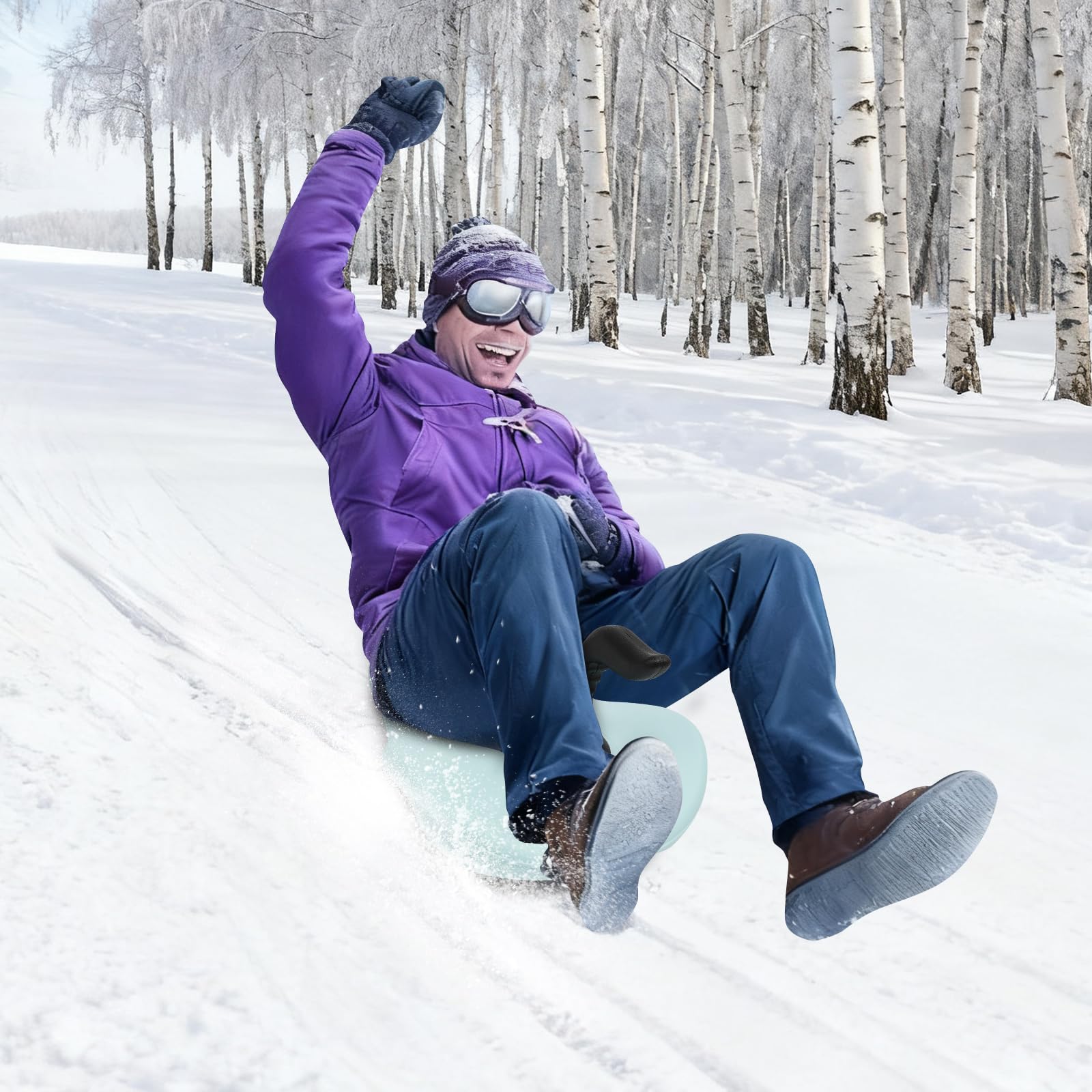 Sanie snowboardowe, przenośne sanki śniegowe z uchwytem, sanki śnieżne, snowboard, snowboard, freestyle, przenośne sanki do zabawy na nartach na świeżym powietrzu