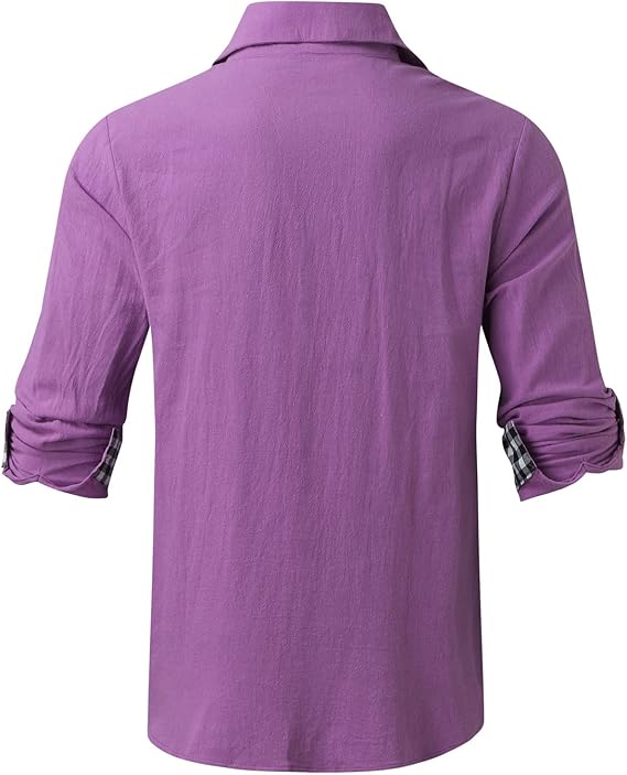 Licht zomerhemd heren linnen hemd casual heren overhemd outdoor hemd vrijetijdshemden funky sport onderhemd heren revers onderhemden zomer werkhemd zakelijke overhemden wandelhemd, Kaki, L
