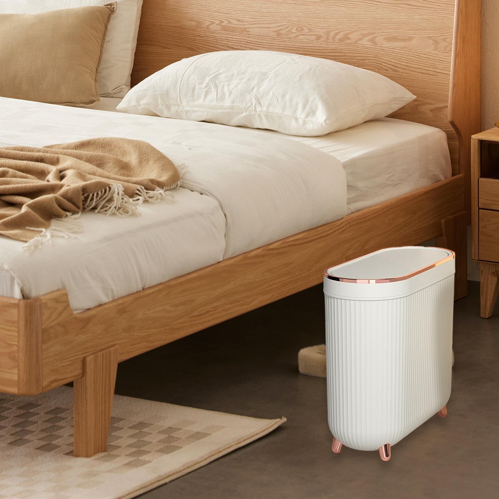 Contenedor De Basura De Basura Para Baño | Cubo De Basura De Papel | Higiénico Con Tapa, Basura De Basura Bajo El Fregadero, Basura Compacta Para Espacios
