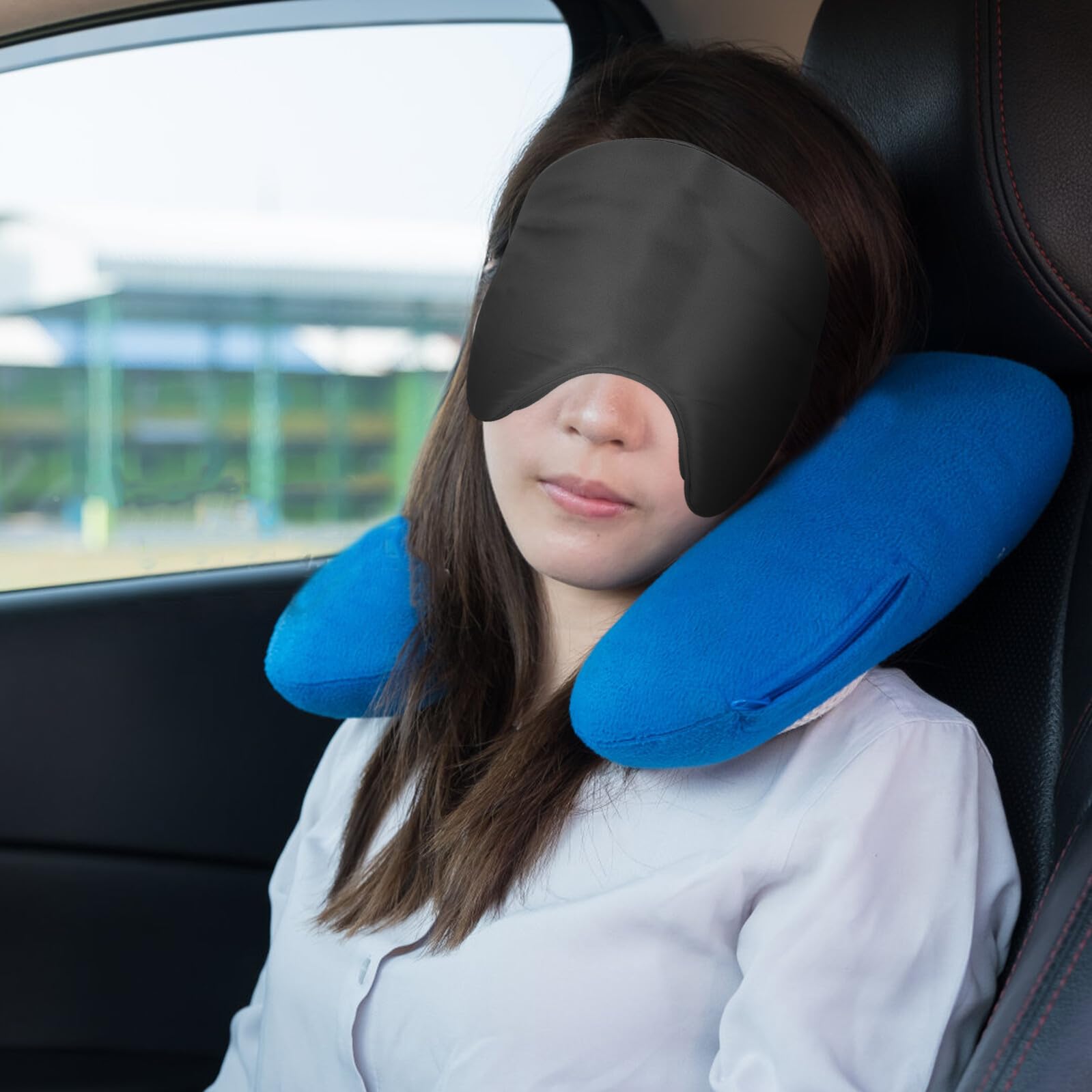 HANABASS Masque de Nuit Yeux en Soie et Coton Noir, Réduit les Frottements, Ne Froisse Pas la Peau Cheveux, pour Longs Voyages et Hôtels