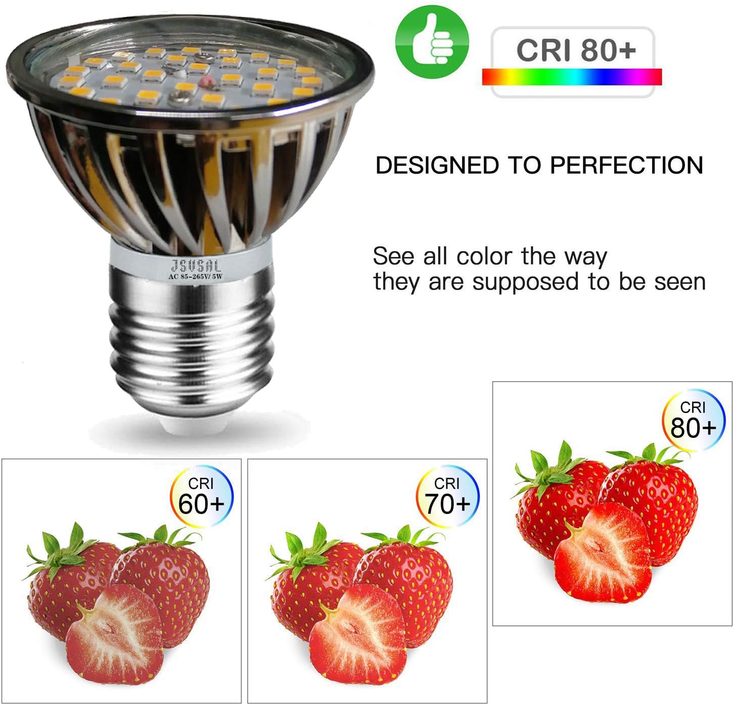 (6-Pack Non-dimmable PAR16 LED Short Neck Bulb, E26 Screw Base,5W AC 85-265V,35W-50W Halogen Bulbs Replacement,Aluminum Casing,120 Degree Wide Beam Floodlight Bulb (Warn White-2700K)