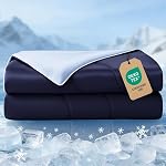 Exclusivo Mezcla Cooling Comforter King Size Navy, Lightweight Summer Blanket for Hot Sleepers, Soft Breathable Cool Bedding Duvet for Night Sweats, 104"x90" | Lightweight Soft Breathable Summer Cooling Blanket, Double-Sided Cooling Fabric, Designed 