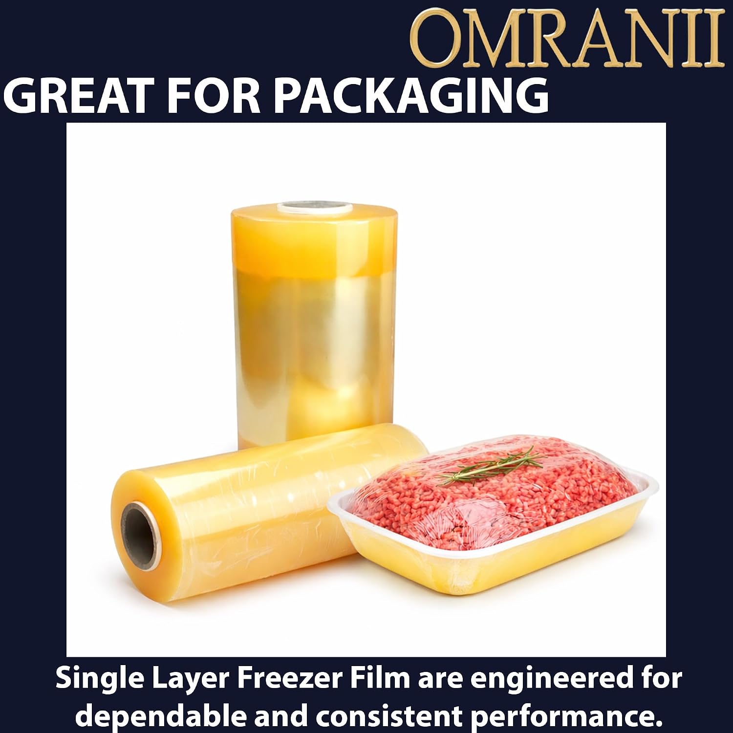 Single Layer Freezer Film, 13" X 3000ft & 1 Roll | High-Clarity & Tear-Resistant for Meat Packaging Wrap | Excellent Gauge Consistency, Clarity & Stretch | Freezer Films Offer Superior Quality & Value