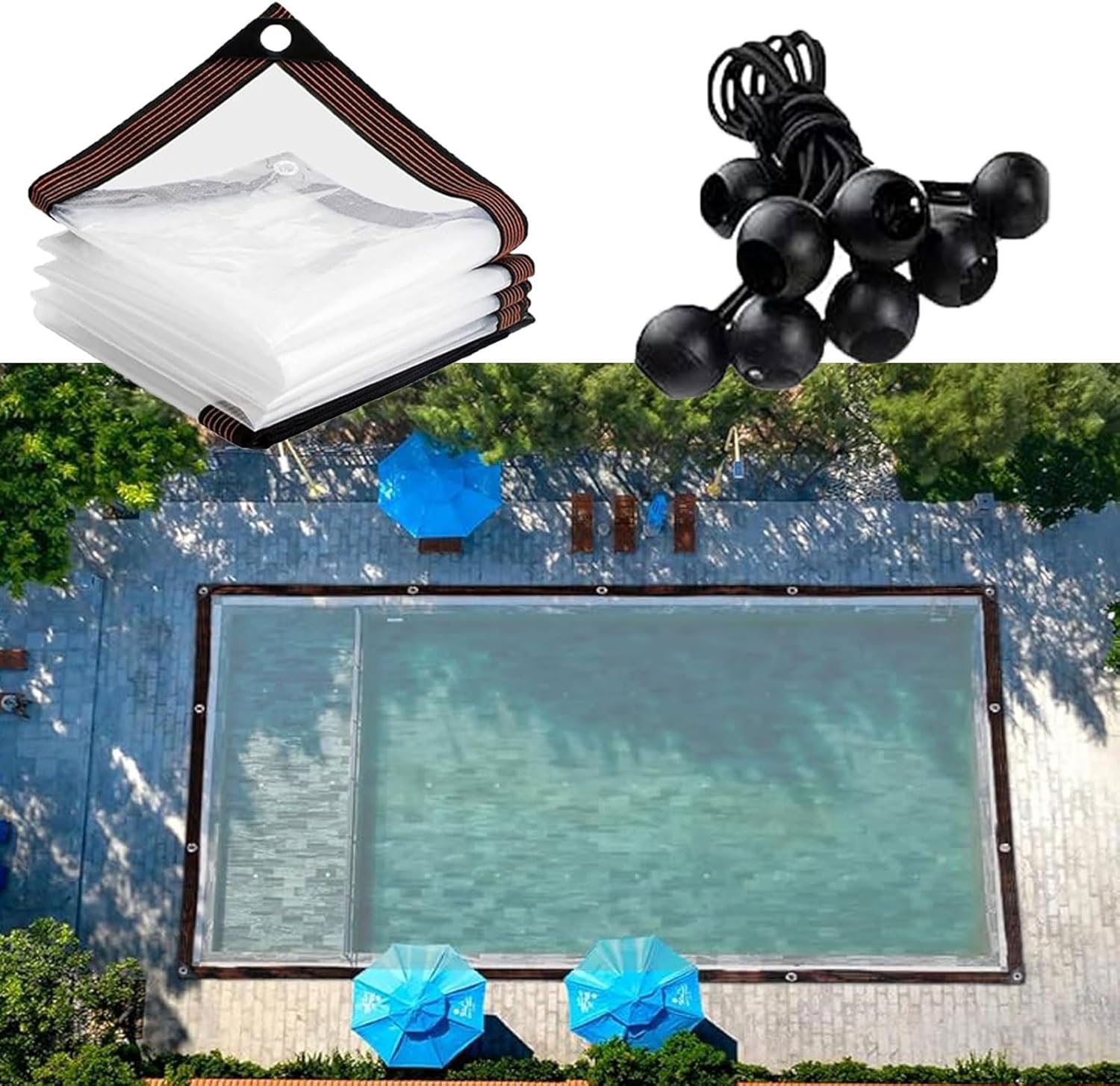 Heavy Duty Waterproof Tarps，14x24 FT Tarp Cover with Grommets and Rope,for Plant, Garden,Gazebos