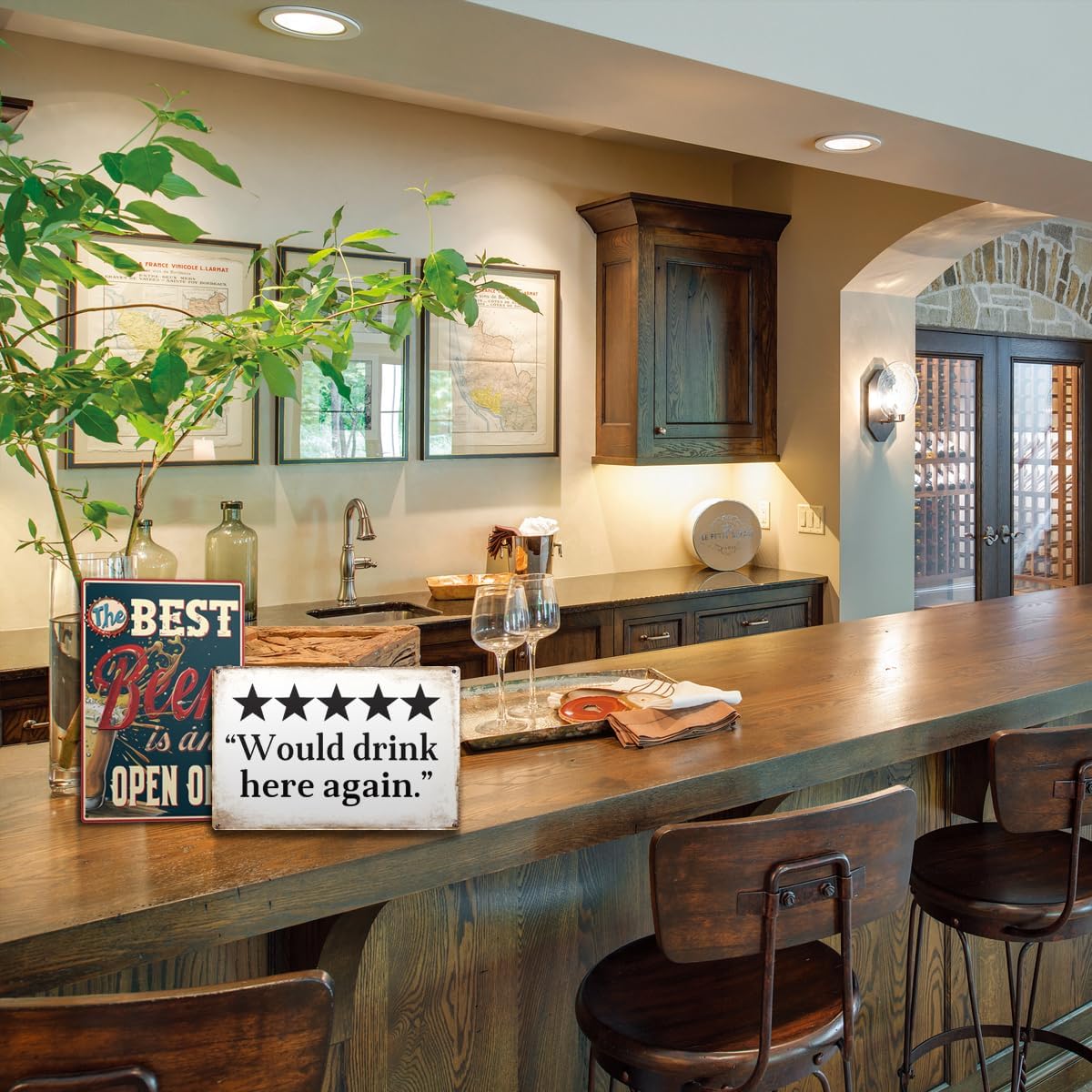 1+1Pack Man Cave Decor Bar Sign Bundle, 12×8 IN Funny Vintage Metal Bar Decor for Home Bar Wall Man Cave Garage Basement Stuff, DLS-2347 & DLS-2484 image 5