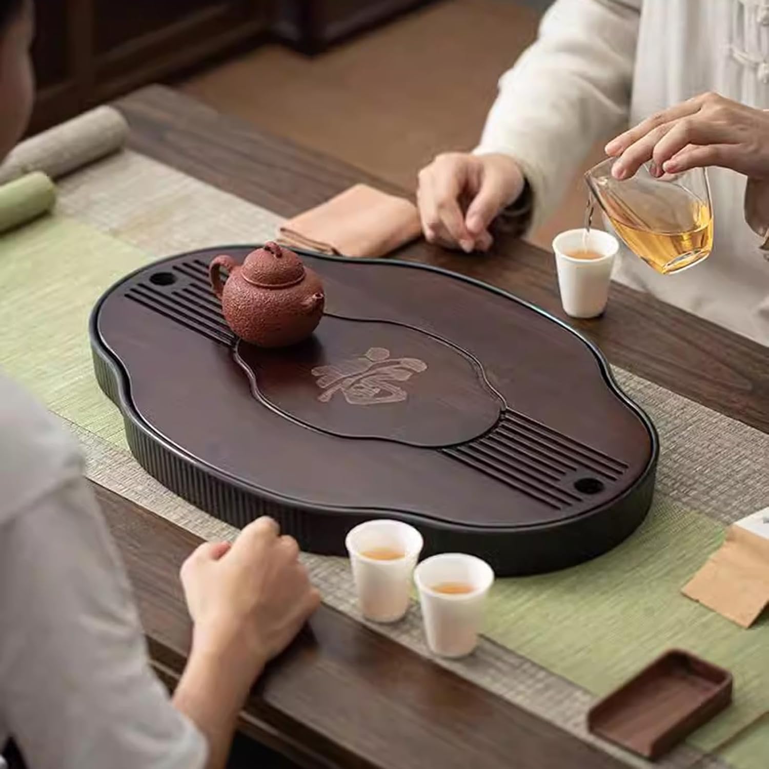 未使用 茶道具 平安 萬珠堂作 黄交趾 鳳凰文菓子鉢 菓子器 陶印 盛鉢