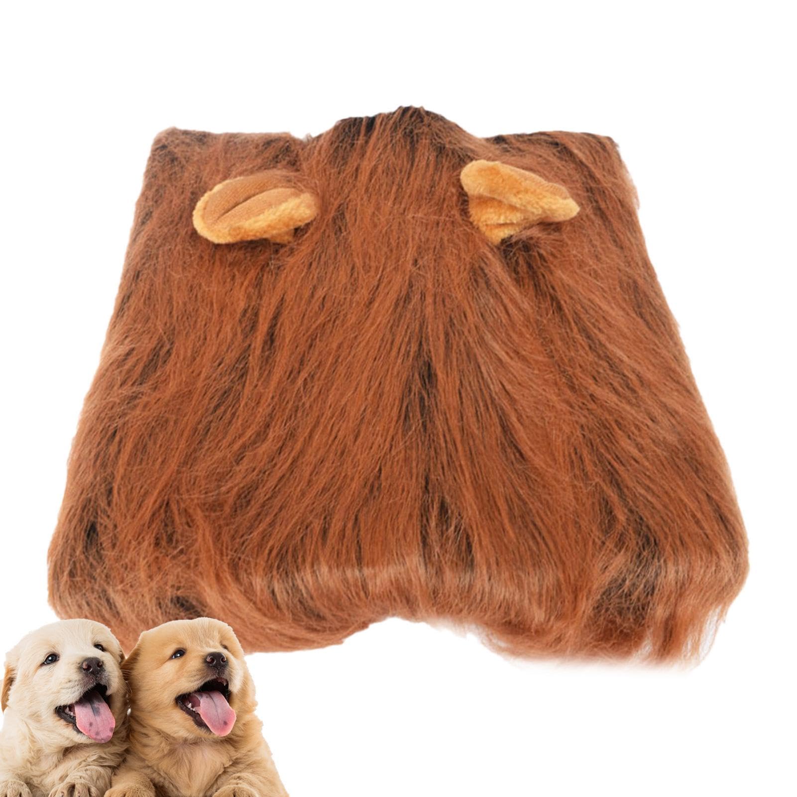 Disfraz de melena de león para perros, suave disfraz de melena de león, disfraz realista para mascotas de Halloween, disfraz suave para perros pastores alemanes, disfraz de melena de león ligero para