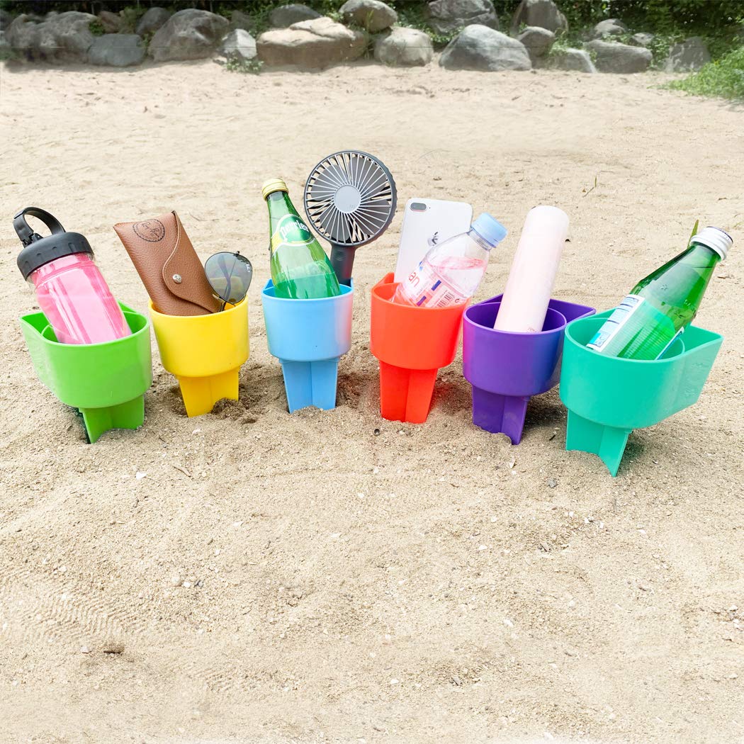 10 Porta-Copos De Praia - Suporte Antiareia Para Bebidas, Celular E Óculos De Sol